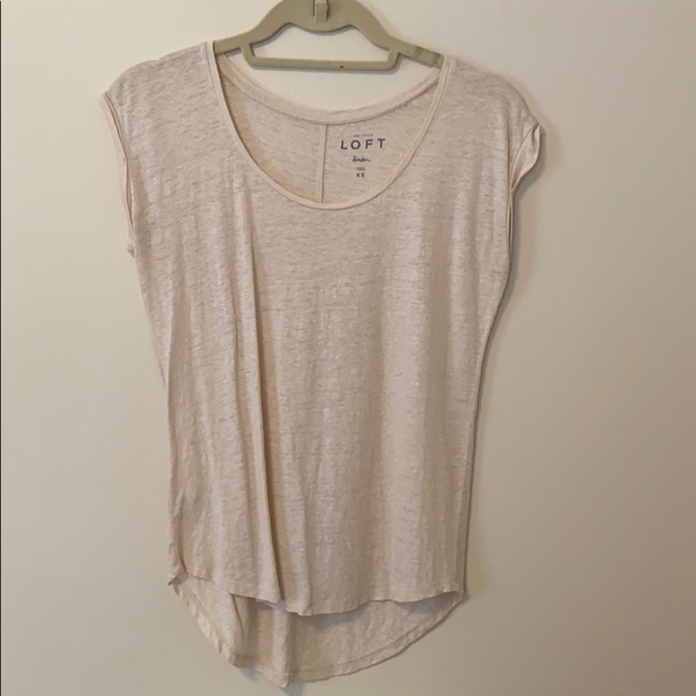 Loft linen tan loose tee